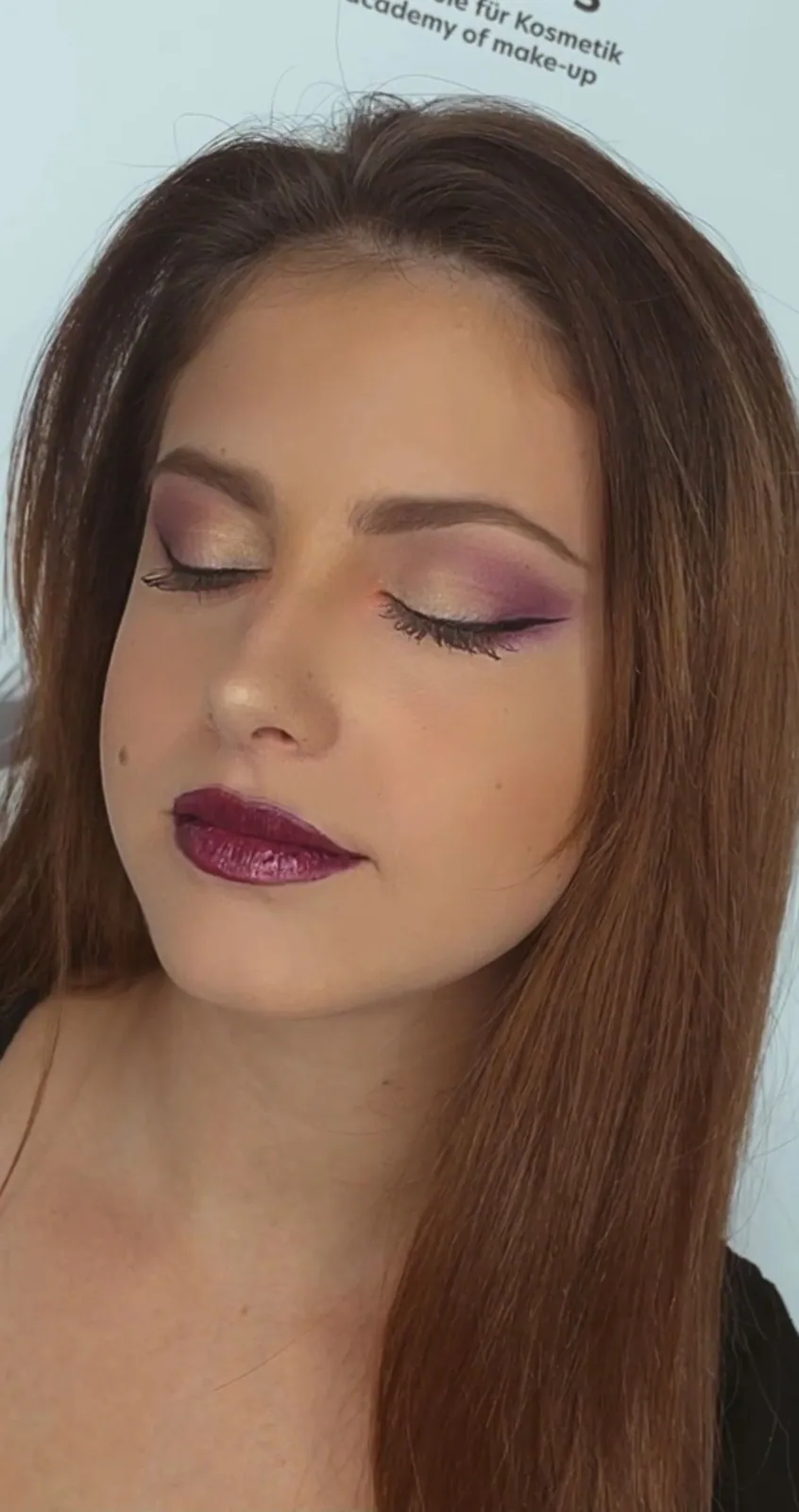 Make-up mit rosa Lidschatten